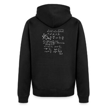 Math Design - Unisex Premium Organic Zip Hoodie - black - Back - Nico (187cm)