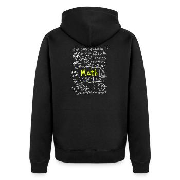 Math Design - Unisex Premium Organic Zip Hoodie - black - Back - Nico (187cm)