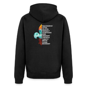 Scouts, Scouts, Amoureux de la Nature - Tshirt - Veste à capuche bio Premium Unisexe - noir - Dos - Nico (187cm)