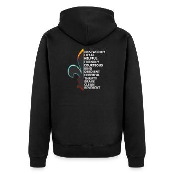 Pfadfinder, Scouts, Naturliebhaber - Tshirt - Unisex Premium Bio Zip Hoodie - Schwarz - Hinten - Nico (187cm)