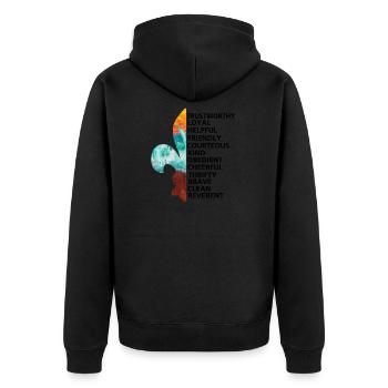 Scouts, Scouts, Nature Lovers - Tshirt - Unisex Premium Organic Zip Hoodie - black - Back - Nico (187cm)