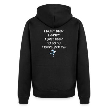 Eiskunstlauf - Unisex Premium Bio Zip Hoodie - Schwarz - Hinten - Nico (187cm)