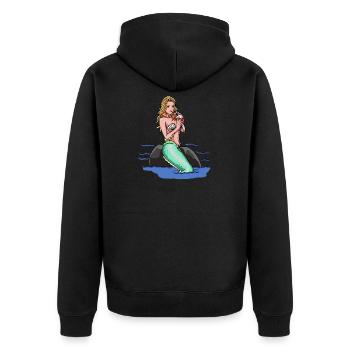 sexy Meerjungfrau Bikini - Unisex Premium Bio Zip Hoodie - Schwarz - Hinten - Nico (187cm)