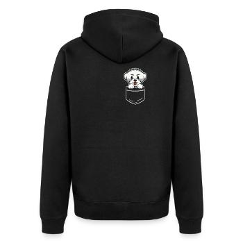 Cadeau de sac de poche de chien de Malte - Veste à capuche bio Premium Unisexe - noir - Dos - Nico (187cm)