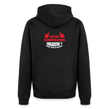 Tilers because I can - Tilers, Construction - Unisex Premium Organic Zip Hoodie - black - Back - Nico (187cm)