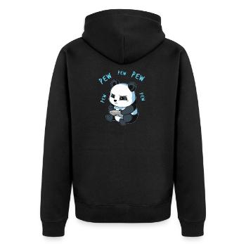 Gaming Panda Video Game Computer Console Gift - Unisex Premium Organic Zip Hoodie - black - Back - Nico (187cm)