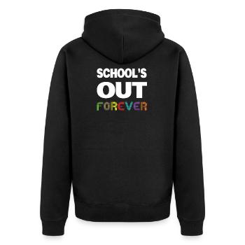 School's Out - Lustiges Lehrer Ruhestand Design - Unisex Premium Bio Zip Hoodie - Schwarz - Hinten - Nico (187cm)