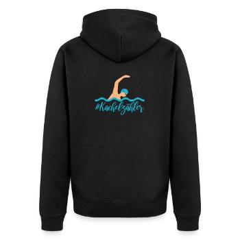Kachelzähler Kraulen Schwimmer Geschenk - Unisex Premium Bio Zip Hoodie - Schwarz - Hinten - Nico (187cm)