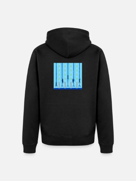 Swimming pool Swimming lanes Competition Gift - Unisex Premium Organic Zip Hoodie - black
