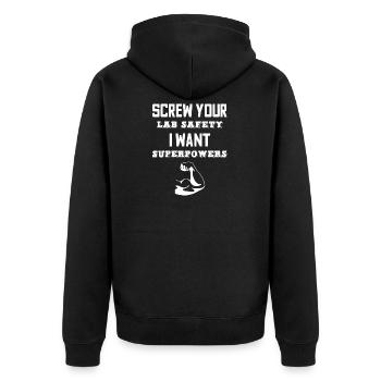 Chimiste nerd chimie laboratoire disant proverbe - Veste à capuche bio Premium Unisexe - noir - Dos - Nico (187cm)