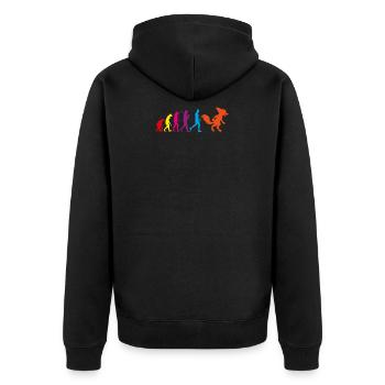 Pelz Evolution Cosplay furry Fandom Geschenk Fuchs - Unisex Premium Bio Zip Hoodie - Schwarz - Hinten - Nico (187cm)