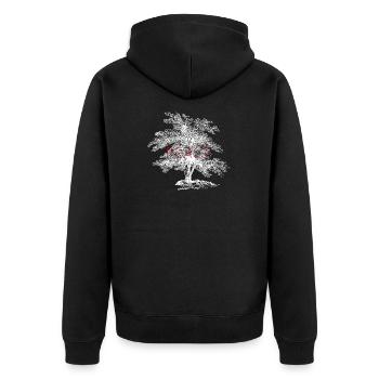 peace - Unisex Premium Bio Zip Hoodie - Schwarz - Hinten - Nico (187cm)