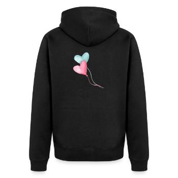 balloons - Unisex Premium Organic Zip Hoodie - black - Back - Nico (187cm)