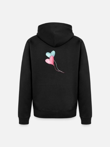 balloons - Unisex Premium Organic Zip Hoodie - black