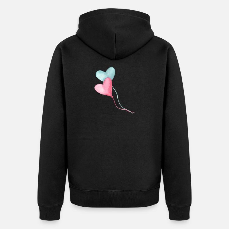 Ballons - Unisex Premium Bio Zip Hoodie - Schwarz