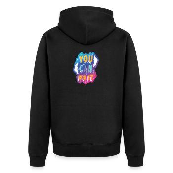 Tu peux le faire Motivation - Veste à capuche bio Premium Unisexe - noir - Dos - Nico (187cm)