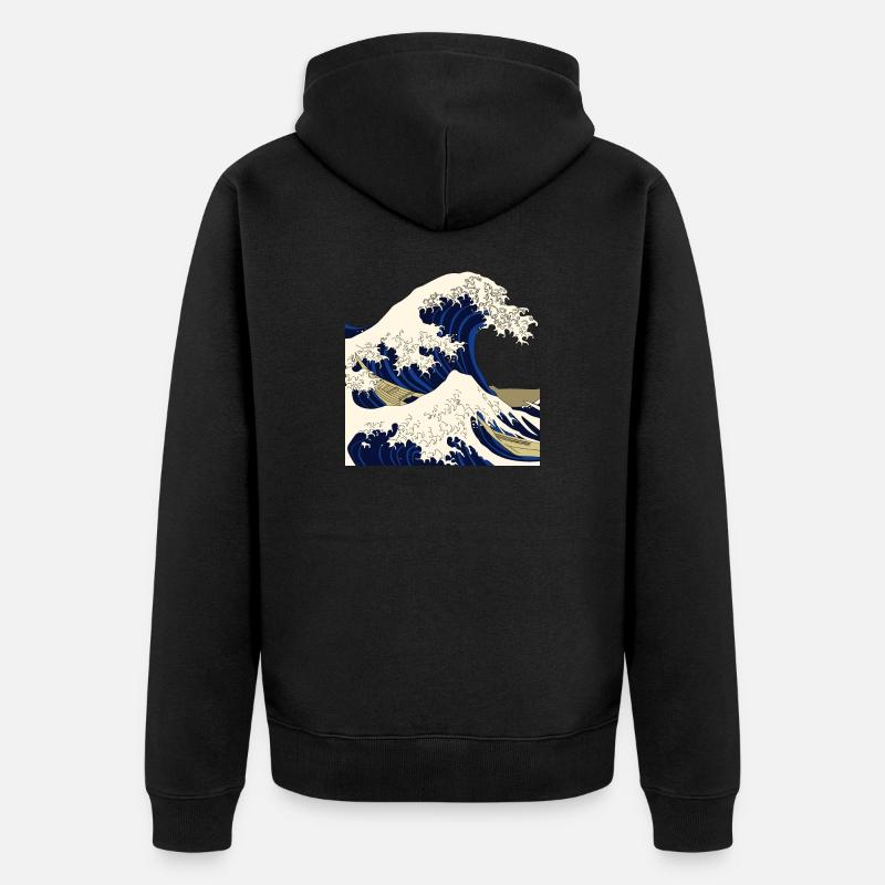 Kanagawa Japan wave - Veste à capuche bio Premium Unisexe - noir