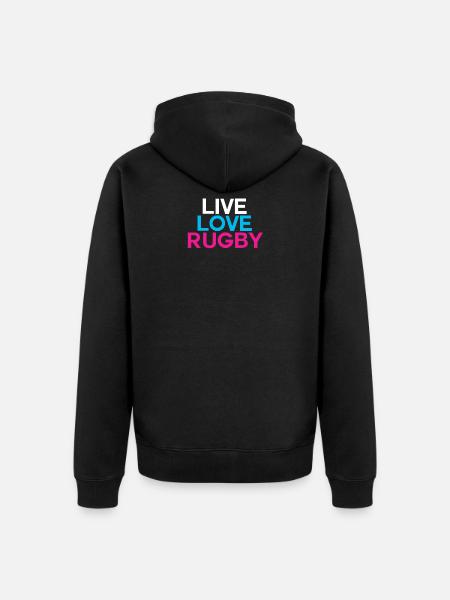 rugby - Unisex Premium Organic Zip Hoodie - black