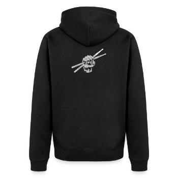 Schlagzeuger Drummer Schlagzeug band Geschenk - Unisex Premium Bio Zip Hoodie - Schwarz - Hinten - Nico (187cm)