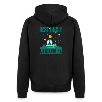 Lustiger bester Onkel im Galaxie-T-Shirt - Unisex Premium Bio Zip Hoodie - Schwarz - Hinten - Nico (187cm)