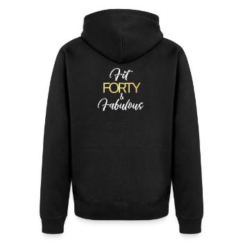 Awesome Fit forty & Fabulous birthday 40th gift - Unisex Premium Organic Zip Hoodie - black - Back - Nico (187cm)