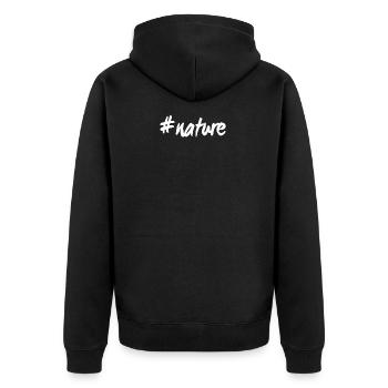 #nature - Unisex Premium Bio Zip Hoodie - Schwarz - Hinten - Nico (187cm)