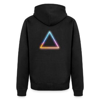 Néon lumineux moderne trois coin - Veste à capuche bio Premium Unisexe - noir - Dos - Nico (187cm)