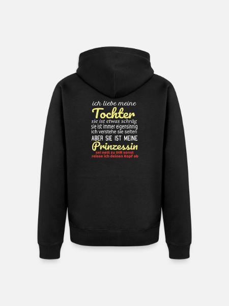 J'aime ma fille princesse - Veste à capuche bio Premium Unisexe - noir