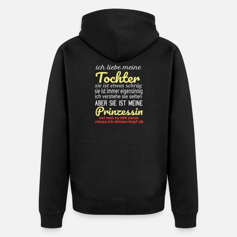 J'aime ma fille princesse - Veste à capuche bio Premium Unisexe - noir