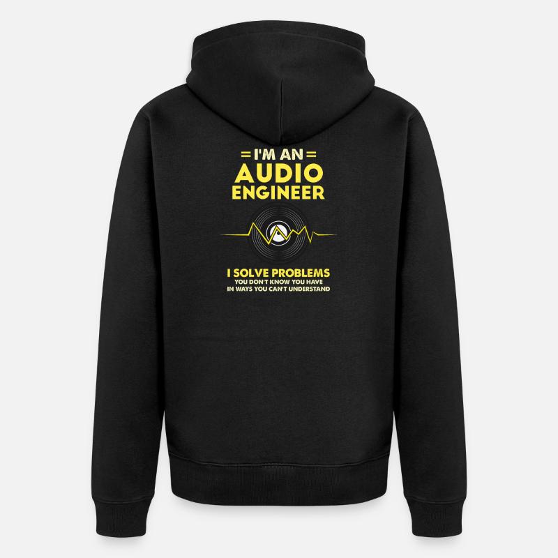 Ich bin ein Audio Engineer Gift - Unisex Premium Bio Zip Hoodie - Schwarz