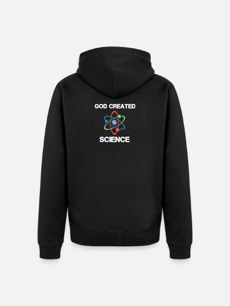 God created Science - Unisex Premium Organic Zip Hoodie - black