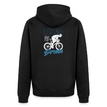 Cycling cycling - Unisex Premium Organic Zip Hoodie - black - Back - Nico (187cm)