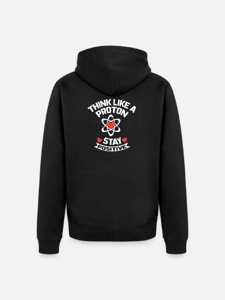 Restez positif Proton / Atom - Veste à capuche bio Premium Unisexe - noir