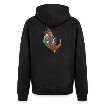 Space Otter Space Astronaut Kids Gift Kid - Unisex Premium Organic Zip Hoodie - black - Back - Nico (187cm)