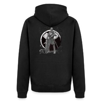 Kreuzritter Templer Ritter Mittelalter Geschenk - Unisex Premium Bio Zip Hoodie - Schwarz - Hinten - Nico (187cm)