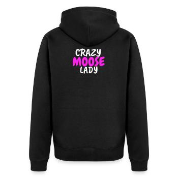Elch - Unisex Premium Bio Zip Hoodie - Schwarz - Hinten - Nico (187cm)