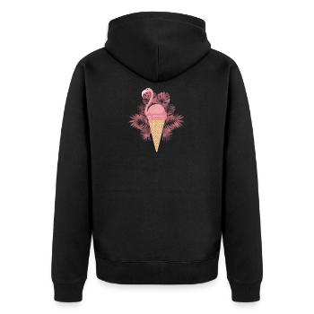 Cadeau drôle de crème glacée Flamingo Ice Cream - Veste à capuche bio Premium Unisexe - noir - Dos - Nico (187cm)