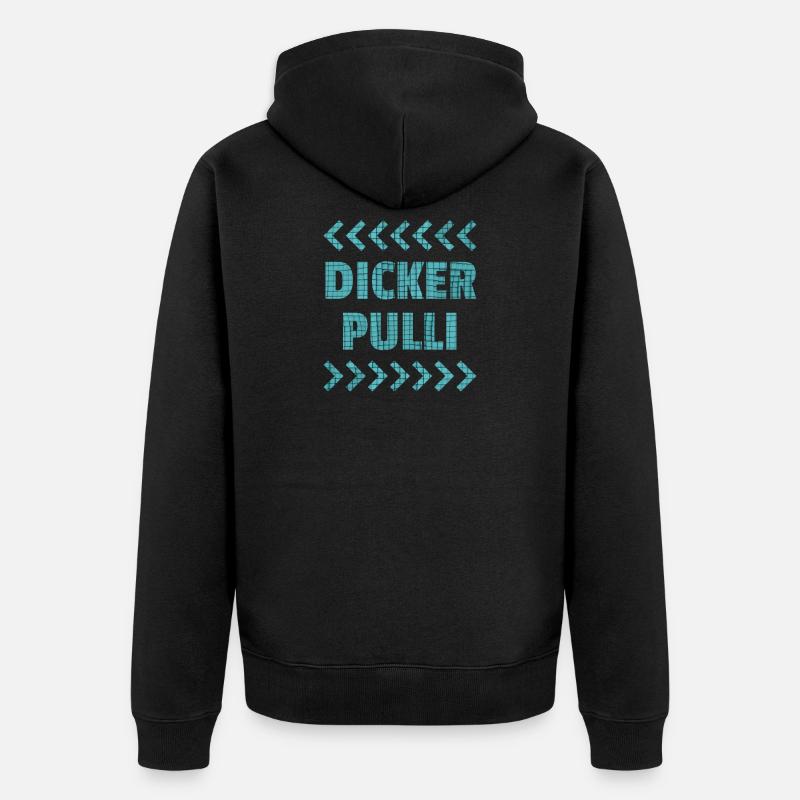 DICKER PULLI - Unisex Premium Bio Zip Hoodie - Schwarz