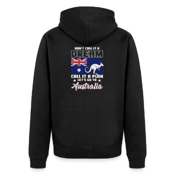 Australia Dream Country - Unisex Premium Organic Zip Hoodie - black - Back - Nico (187cm)