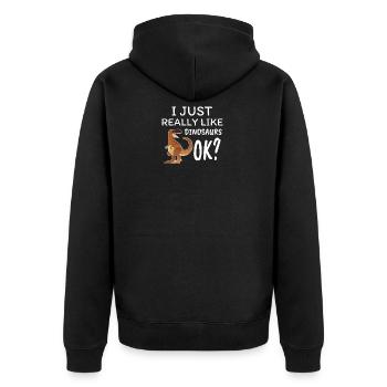 dinosaure - Veste à capuche bio Premium Unisexe - noir - Dos - Nico (187cm)
