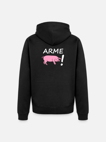 Arme sau - Unisex Premium Bio Zip Hoodie - Schwarz