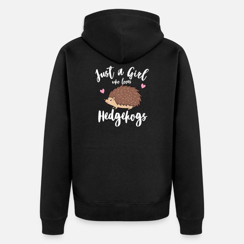 Igel - Unisex Premium Bio Zip Hoodie - Schwarz