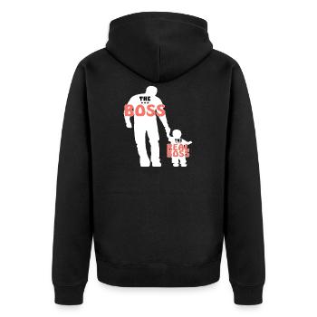 Vrai patron père et fils - Veste à capuche bio Premium Unisexe - noir - Dos - Nico (187cm)