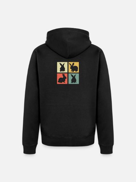 Hare - Unisex Premium Organic Zip Hoodie - black