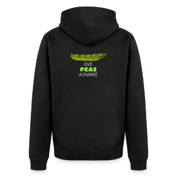 Give Peas A Chance Cute Pea Pun - Unisex Premium Bio Zip Hoodie - Schwarz - Hinten - Nico (187cm)