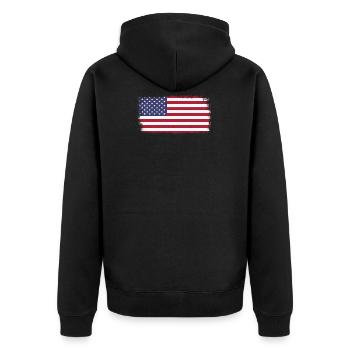Drapeau américain - Veste à capuche bio Premium Unisexe - noir - Dos - Nico (187cm)