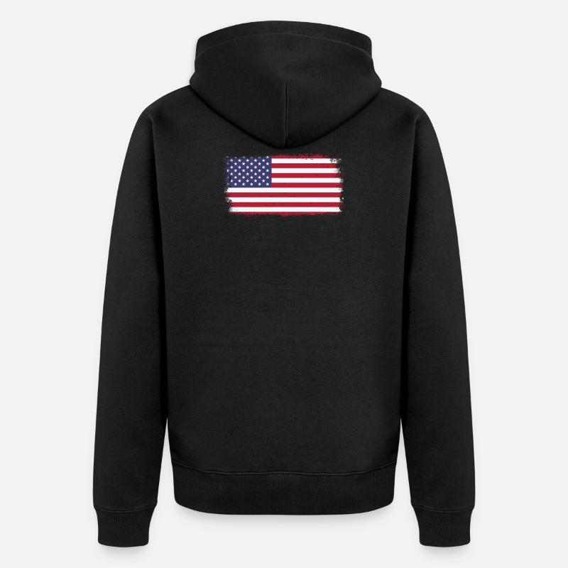 Drapeau américain - Veste à capuche bio Premium Unisexe - noir