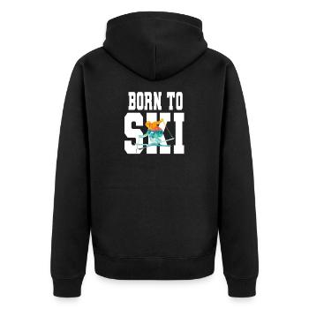 Born to SKI, Ski, Hiver, Tshirt - Veste à capuche bio Premium Unisexe - noir - Dos - Nico (187cm)