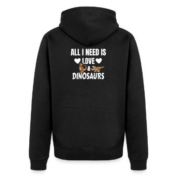 dinosaure - Veste à capuche bio Premium Unisexe - noir - Dos - Nico (187cm)