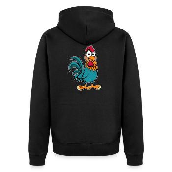 Poulet Coq - Veste à capuche bio Premium Unisexe - noir - Dos - Nico (187cm)